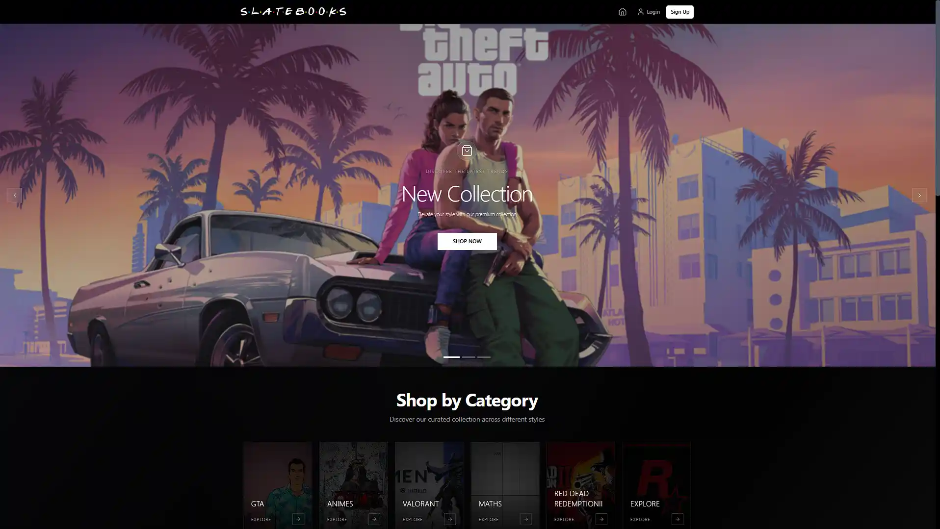 Slate Books e-commerce website — online bookstore designed and developed by NAFROK, Bangalore