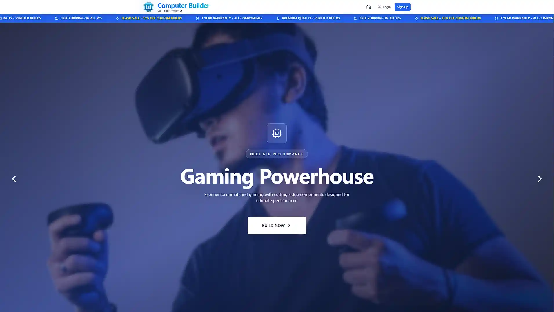 Computer Builder online store — custom PC and hardware website designed by NAFROK, Bangalore